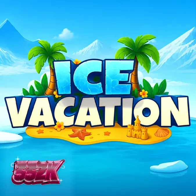 Tampilan visual slot Ice Vacation dengan tema beruang kutub di pantai