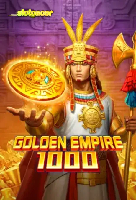 Tampilan visual slot Golden Empire 1000 dengan nuansa kuil kuno dan simbol emas